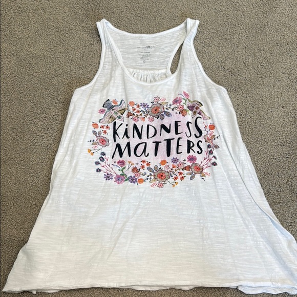 NATURAL LIFE Tops - Natural Life kindness matters White Graphic Tank Top